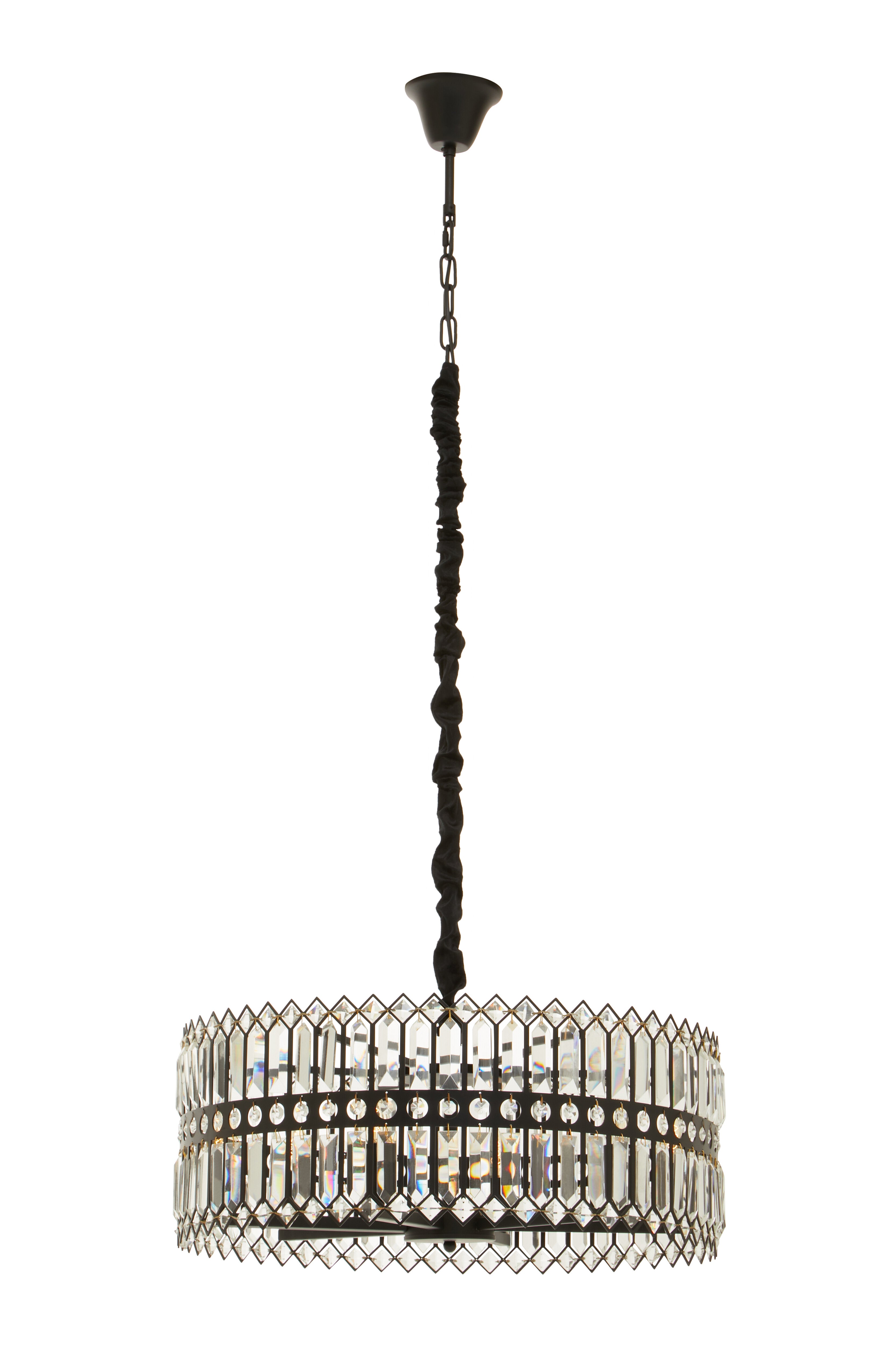 Brentwood Six Bulb Black Crystal Chandelier